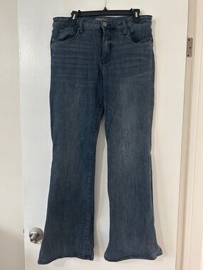 Kut from the Kloth Dark Blue Ana High Rise Fab Ab Flare